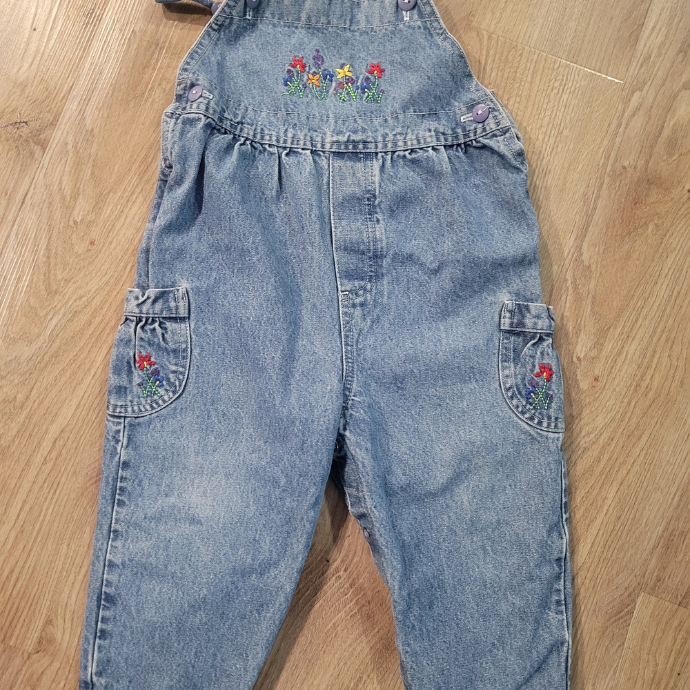 Sonoma Blue and Red Overalls Classic Denim Style